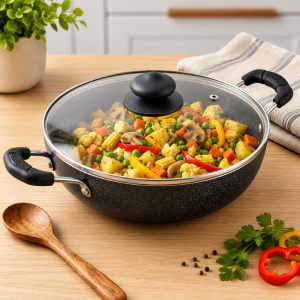 NDuraa Non-Stick Kadai with Induction Base